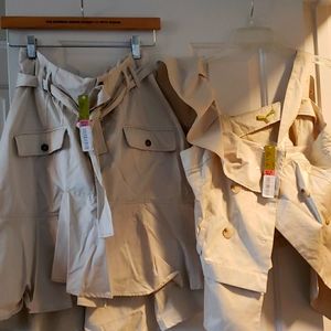 KHAKI SKIRT & MATCHING TOP